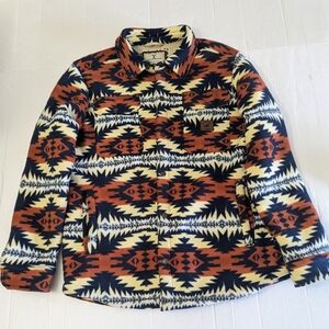 Yellowstone Dutton Ranch Southwestern Print Multi Fleece Lined Chore Coat Size L